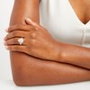 Thumbnail Image 2 of 1/2 CT. T.W. Pear Multi-Diamond Teardrop Frame Vintage-Style Engagement Ring in 10K White Gold