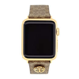Ladies' Coach Apple Straps Tan Leather Interchangeable Replacement Band Smart Watch Attachment (Model: 14700235)