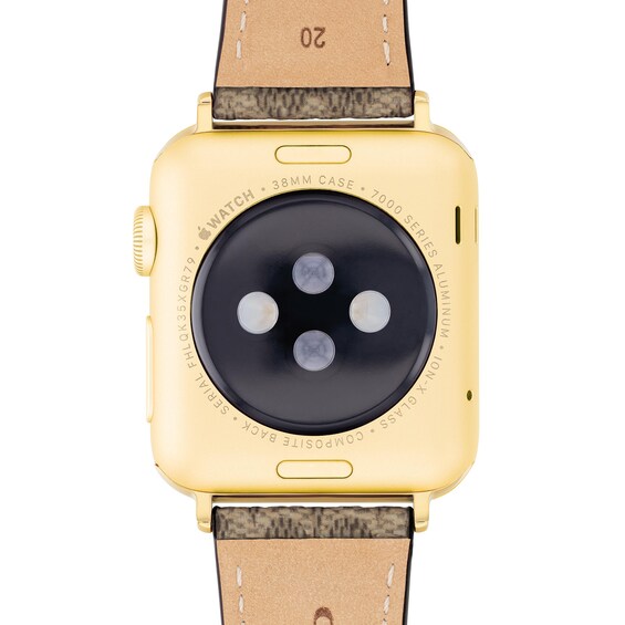 Ladies' Coach Apple Straps Tan Leather Interchangeable Replacement Band Smart Watch Attachment (Model: 14700235)