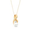 Thumbnail Image 0 of 6.0mm Freshwater Cultured Pearl and Diamond Accent Looping Infinity Pendant in 10K Gold