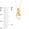 Thumbnail Image 2 of 6.0mm Freshwater Cultured Pearl and Diamond Accent Looping Infinity Pendant in 10K Gold