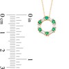 Thumbnail Image 2 of Alternating Emerald and 1/8 CT. T.W. Baguette Diamond Hexagon Pendant in 10K Gold