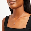 Thumbnail Image 2 of Pear-Shaped Tanzanite and 1/20 CT. T.W. Diamond Dangle Pendant in 10K White Gold