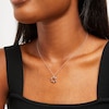 Thumbnail Image 2 of Alternating Baguette-Cut Blue Sapphire and 1/6 CT. T.W. Diamond Hexagon Pendant in 10K White Gold