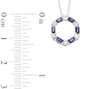 Thumbnail Image 3 of Alternating Baguette-Cut Blue Sapphire and 1/6 CT. T.W. Diamond Hexagon Pendant in 10K White Gold
