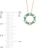 Thumbnail Image 2 of Alternating Baguette-Cut Emerald and 1/6 CT. T.W. Diamond Hexagon Pendant in 10K Gold