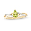 Thumbnail Image 0 of Pear-Shaped Peridot and 1/20 CT. T.W. Diamond Loose Braid Ring in 10K Gold