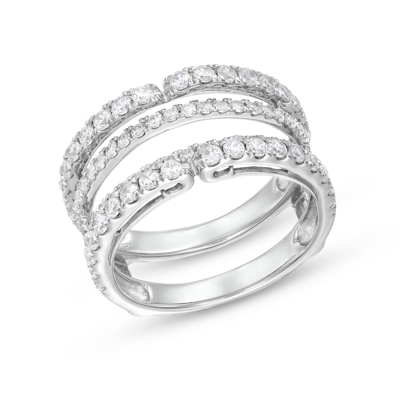 Main Image 1 of 1-1/4 CT. T.W. Diamond Split Double Row Enhancer in 14K White Gold