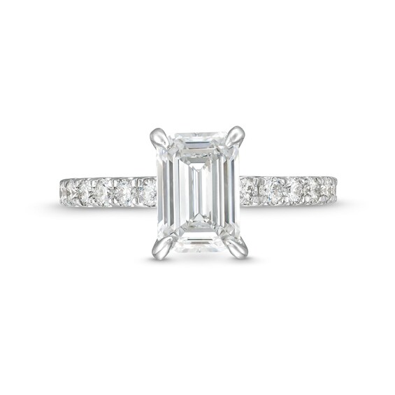 2-1/2 CT. T.w. Certified Emerald-Cut Lab-Grown Diamond Engagement Ring in 14K White Gold (H/Si2)