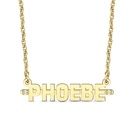 Diamond Accent 5.0mm Name Layered Bar Necklace (1 Line)