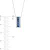 Thumbnail Image 3 of Sideways Baguette-Cut Blue Sapphire and 1/5 CT. T.W. Diamond Edge Pendant in 14K White Gold