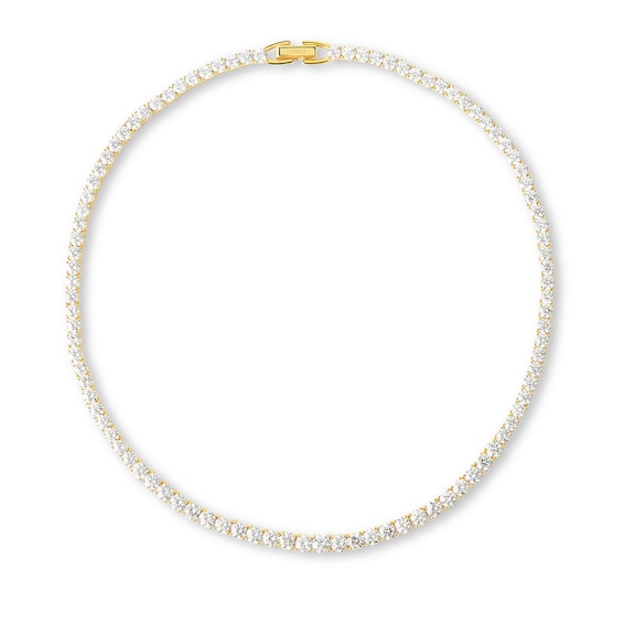 PDPAOLAâ¢ at Zales Cubic Zirconia Tennis Necklace in Sterling Silver with 18K Gold Plate - 16.54"