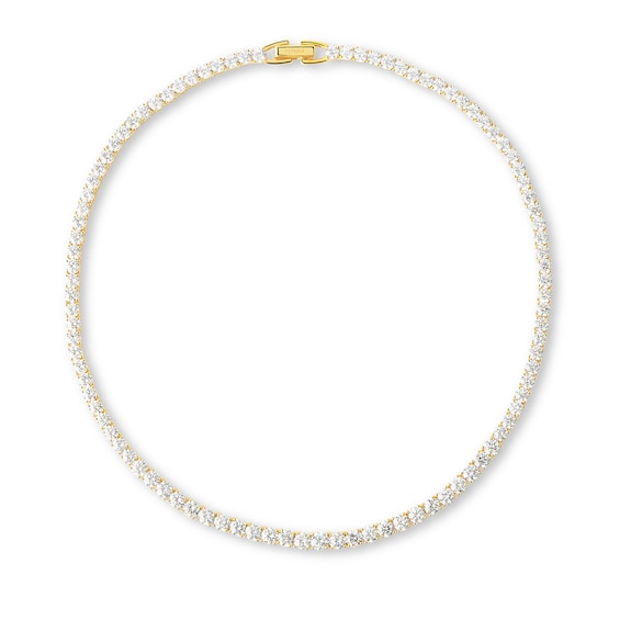 Pdpaolaâ¢ at Zales Cubic Zirconia Tennis Necklace in Sterling Silver with 18K Gold Plate - 16.54"