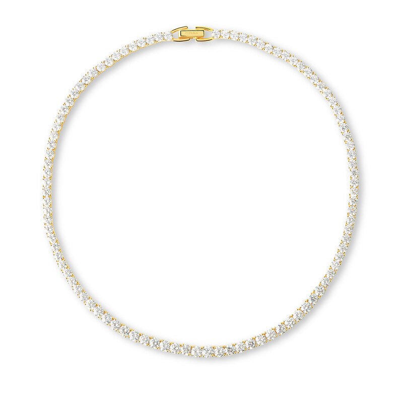 Main Image 1 of PDPAOLA™ at Zales Cubic Zirconia Tennis Necklace in Sterling Silver with 18K Gold Plate - 16.54"
