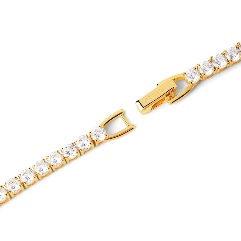 Main Image 2 of PDPAOLA™ at Zales Cubic Zirconia Tennis Necklace in Sterling Silver with 18K Gold Plate - 16.54"
