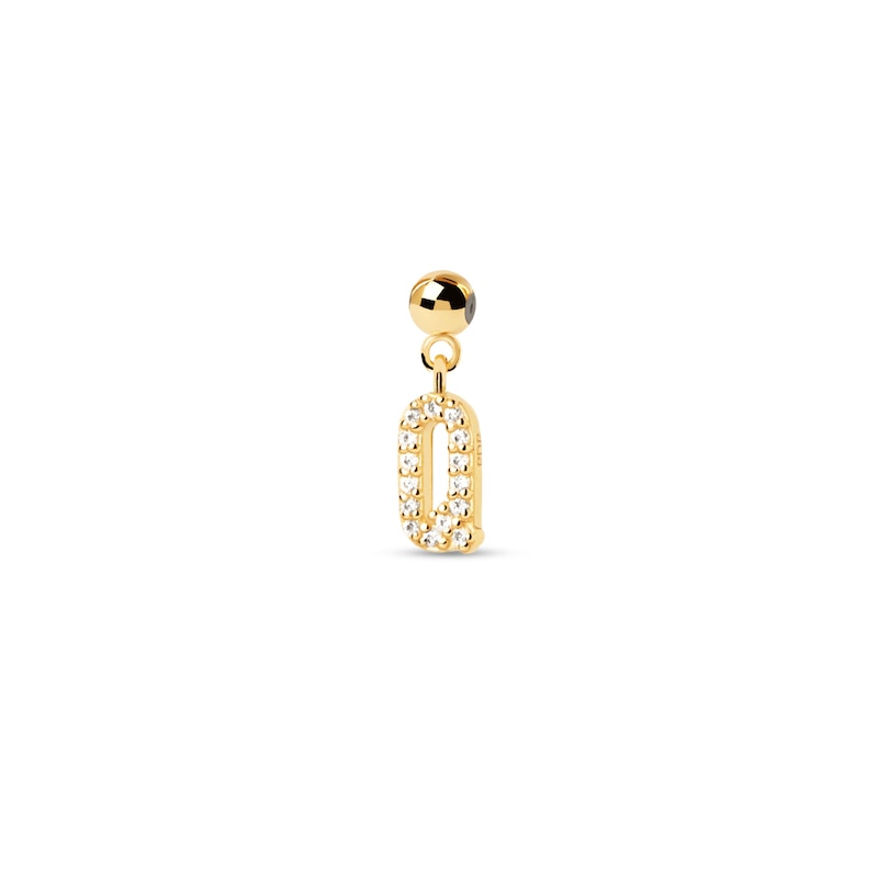 Main Image 1 of PDPAOLA™ at Zales Cubic Zirconia Letter "Q" Initial Bead Charm in Sterling Silver with 18K Gold Plate