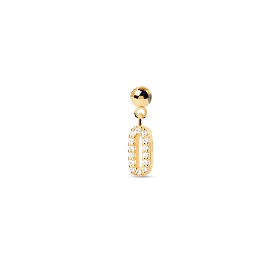 PDPAOLAâ¢ at Zales Cubic Zirconia Letter "O" Initial Bead Charm in Sterling Silver with 18K Gold Plate