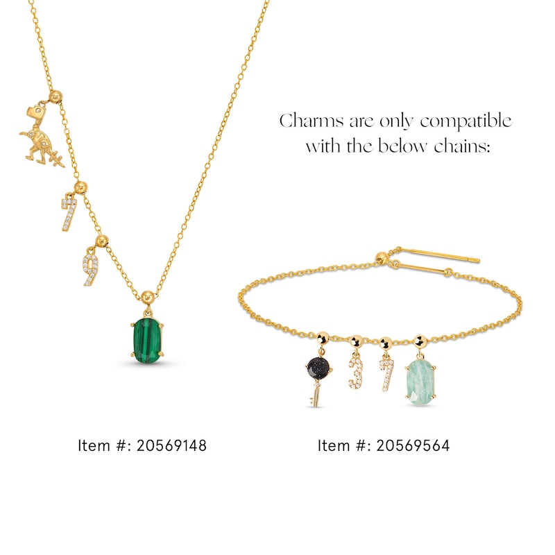 Main Image 2 of PDPAOLA™ at Zales Cubic Zirconia Letter "D" Initial Bead Charm in Sterling Silver with 18K Gold Plate