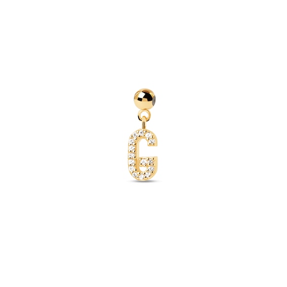 PDPAOLAâ¢ at Zales Cubic Zirconia Letter "G" Initial Bead Charm in Sterling Silver with 18K Gold Plate