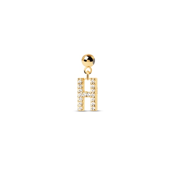 PDPAOLAâ¢ at Zales Cubic Zirconia Letter "H" Initial Bead Charm in Sterling Silver with 18K Gold Plate