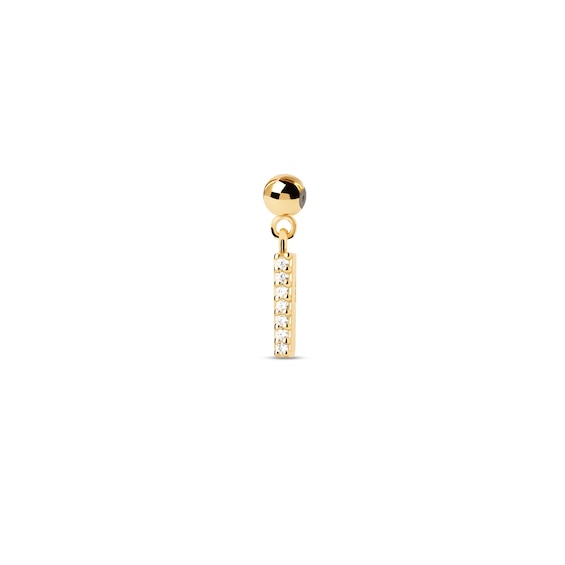 PDPAOLA⢠at Zales Cubic Zirconia Letter "I" Initial Bead Charm in Sterling Silver with 18K Gold Plate
