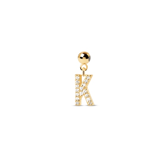 PDPAOLAâ¢ at Zales Cubic Zirconia Letter "K" Initial Bead Charm in Sterling Silver with 18K Gold Plate