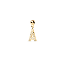 PDPAOLA™ at Zales Cubic Zirconia Letter Initial Bead Charm in Sterling Silver with 18K Gold Plate (Letters A-Z)