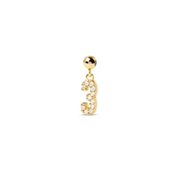 PDPAOLA™ at Zales Cubic Zirconia Number "3" Bead Charm in Sterling Silver with 18K Gold Plate
