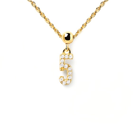 PDPAOLAâ¢ at Zales Cubic Zirconia Number "5" Bead Charm in Sterling Silver with 18K Gold Plate
