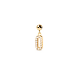 PDPAOLA™ at Zales Cubic Zirconia Number "0" Bead Charm in Sterling Silver with 18K Gold Plate