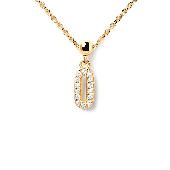 PDPAOLAâ¢ at Zales Cubic Zirconia Number "0" Bead Charm in Sterling Silver with 18K Gold Plate