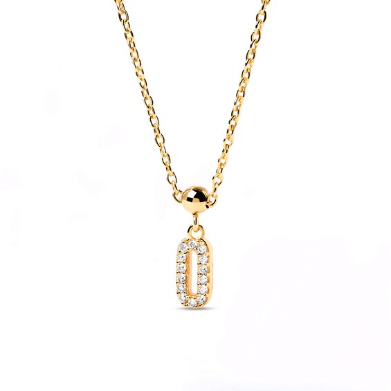 PDPAOLAâ¢ at Zales Cubic Zirconia Number "0" Bead Charm in Sterling Silver with 18K Gold Plate