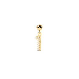 PDPAOLA™ at Zales Cubic Zirconia Number Bead Charm in Sterling Silver with 18K Gold Plate (Nos. 0-9)
