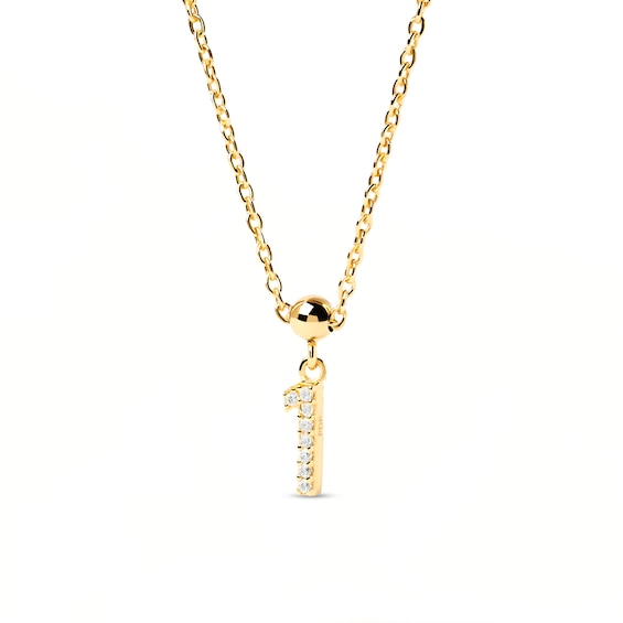 PDPAOLAâ¢ at Zales Cubic Zirconia Number Bead Charm in Sterling Silver with 18K Gold Plate (Nos. 0-9)