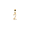 Thumbnail Image 0 of PDPAOLA™ at Zales Cubic Zirconia Number "2" Bead Charm in Sterling Silver with 18K Gold Plate