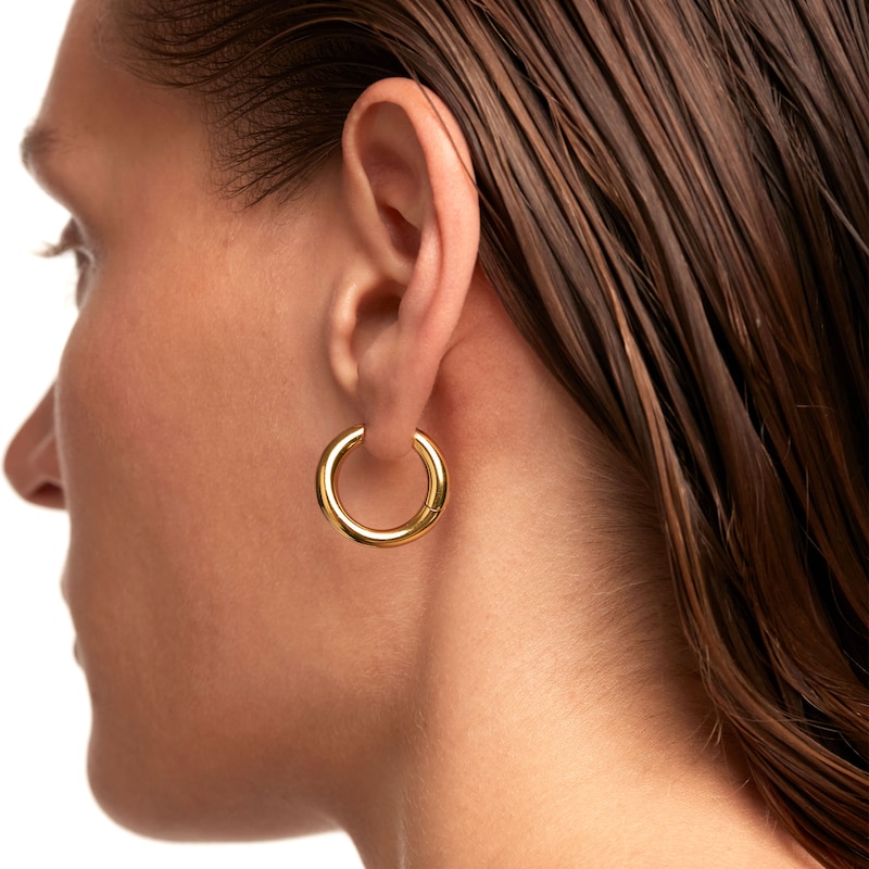 Main Image 3 of PDPAOLA™ at Zales 5.5mm Hoop Earrings in 18K Gold Plated Brass