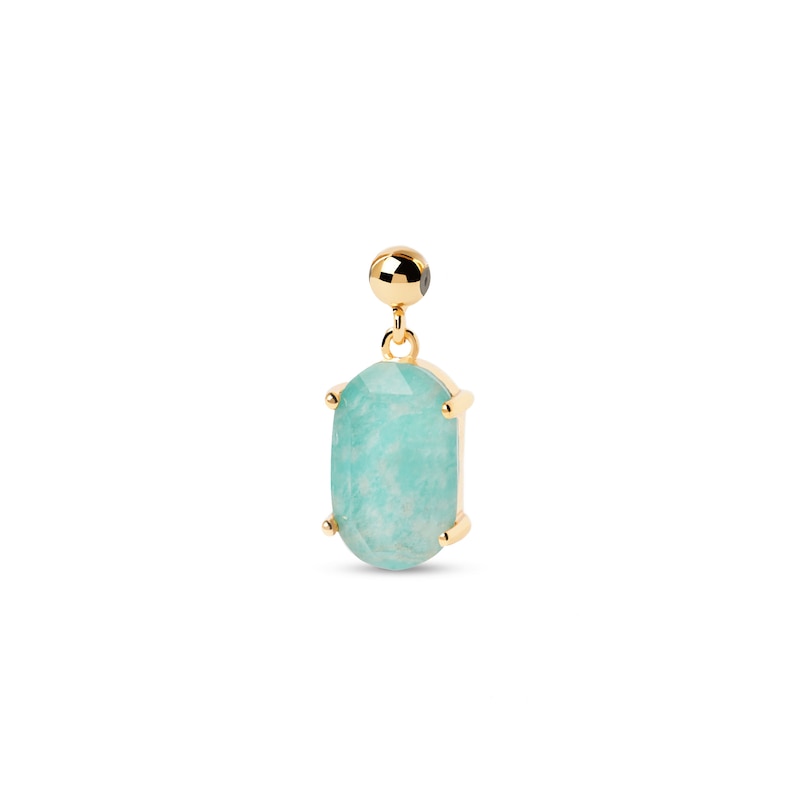 Main Image 1 of PDPAOLA™ at Zales Oval Amazonite Serenity Bead Charm in Sterling Silver with 18K Gold Plate