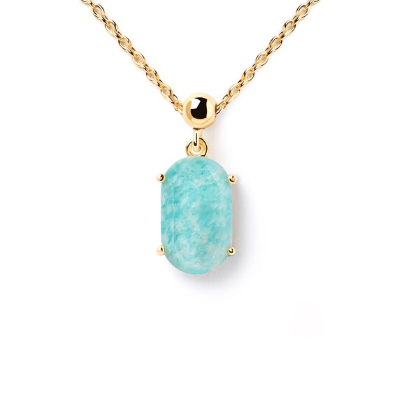 PDPAOLAâ¢ at Zales Oval Amazonite Serenity Bead Charm in Sterling Silver with 18K Gold Plate