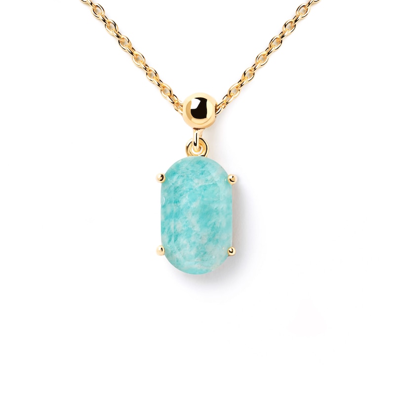 Main Image 2 of PDPAOLA™ at Zales Oval Amazonite Serenity Bead Charm in Sterling Silver with 18K Gold Plate