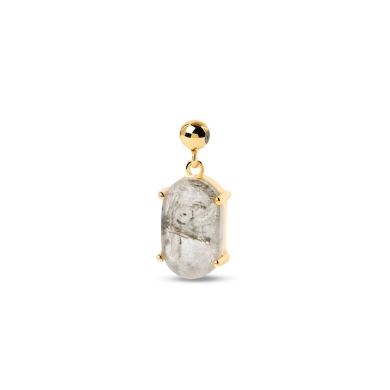 PDPAOLAâ¢ at Zales Oval Labradorite Strength Bead Charm in Sterling Silver with 18K Gold Plate
