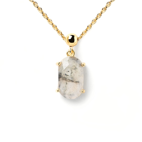 PDPAOLAâ¢ at Zales Oval Labradorite Strength Bead Charm in Sterling Silver with 18K Gold Plate