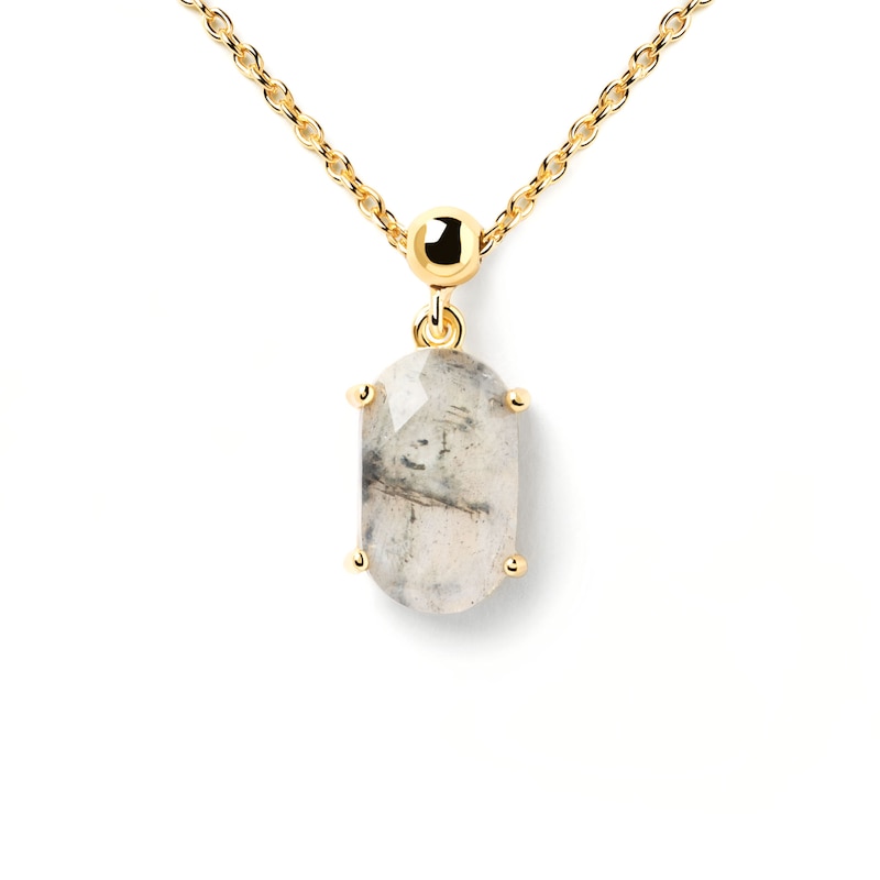 Main Image 2 of PDPAOLA™ at Zales Oval Labradorite Strength Bead Charm in Sterling Silver with 18K Gold Plate