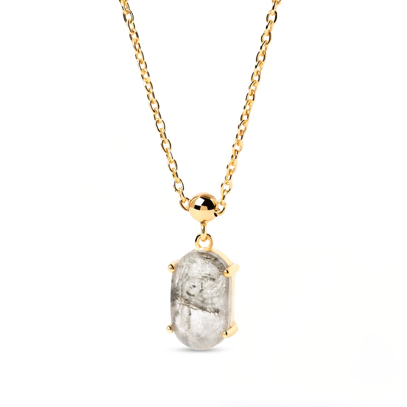Main Image 3 of PDPAOLA™ at Zales Oval Labradorite Strength Bead Charm in Sterling Silver with 18K Gold Plate