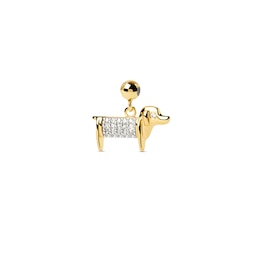 PDPAOLA™ at Zales Cubic Zirconia Dog Bead Charm in Sterling Silver with 18K Gold Plate