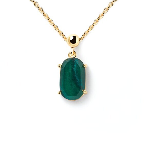 PDPAOLAâ¢ at Zales Oval Malachite Transformation Bead Charm in Sterling Silver with 18K Gold Plate