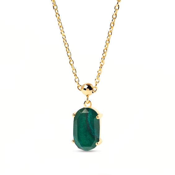 PDPAOLAâ¢ at Zales Oval Malachite Transformation Bead Charm in Sterling Silver with 18K Gold Plate
