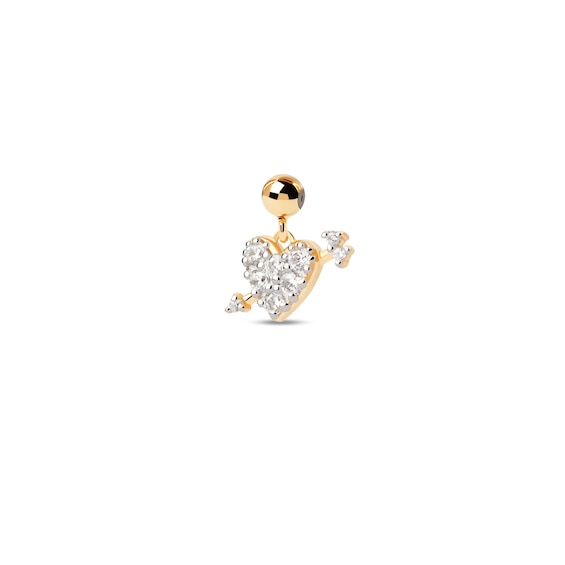 PDPAOLAâ¢ at Zales Cubic Zirconia Heart with Arrow Bead Charm in Sterling Silver with 18K Gold Plate