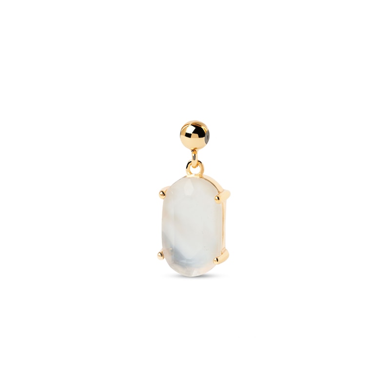 Main Image 1 of PDPAOLA™ at Zales Oval Mother-of-Pearl Intuition Bead Charm in Sterling Silver with 18K Gold Plate