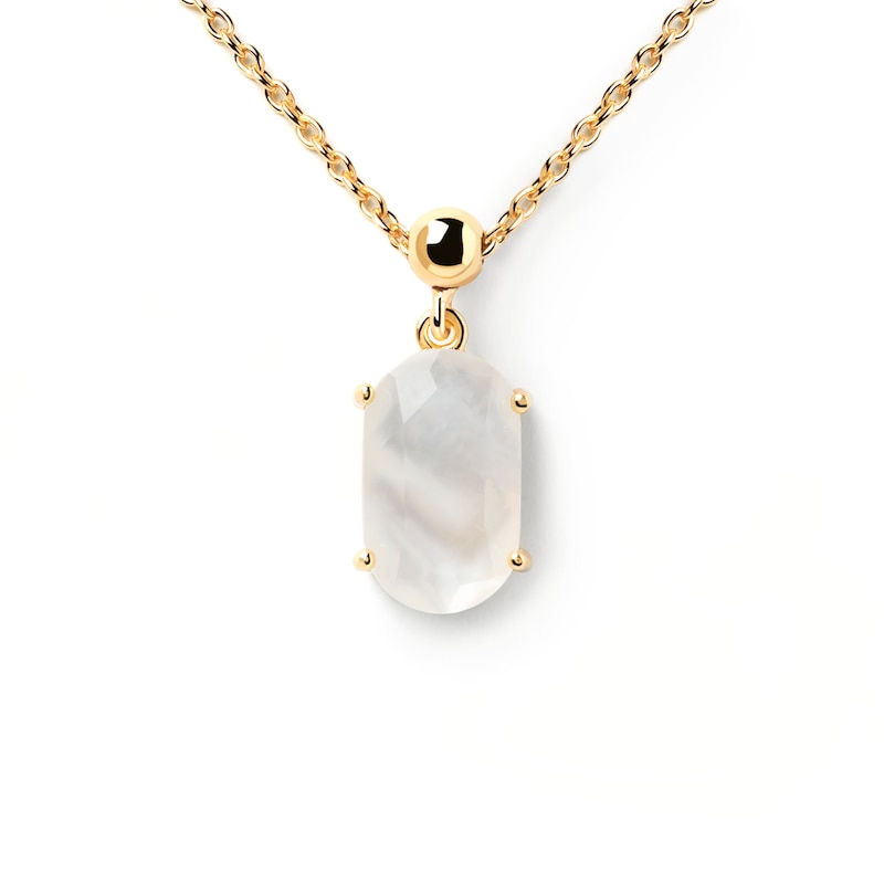 Main Image 2 of PDPAOLA™ at Zales Oval Mother-of-Pearl Intuition Bead Charm in Sterling Silver with 18K Gold Plate