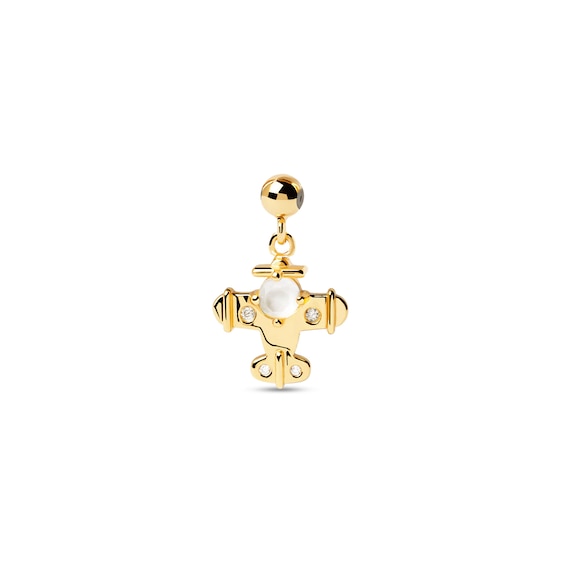 PDPAOLAâ¢ at Zales Mother-of-Pearl Plane Bead Charm in Sterling Silver with 18K Gold Plate